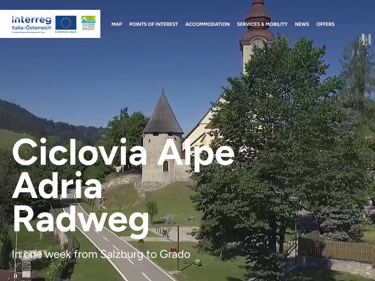 Der Alpe Adria Radweg führt über Cassacco